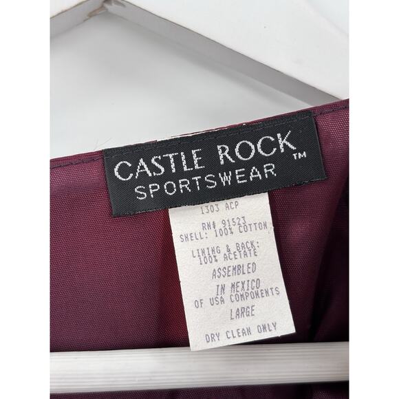 Castle Rock Vintage Vest Womens Large Cats USA American Flag Satin Button Retro - Picture 5 of 15